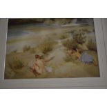 After Sir William Russell Flint RA ROI (1880-1969), coloured print, 'Alexandrine And Josette On