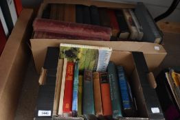Two cartons of assorted books including The War Illustrated, James Herriot's Yorkshire Revisited and