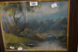 19th/20th Century British School, an oil painting, An idyllic landscape depicting a stone single