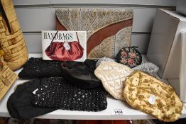 A variety of vintage evening bags, including beaded examples.
