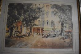 A.W Brown (19th/20th Century), a coloured print, 'Grassemarket, S.France', signed in pencil to the