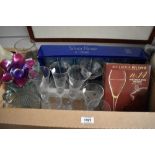 A boxed set of 6 Dema 'Silver Rose' wine goblets, a similar set of 6 boxed Irish Coffee glasses, two