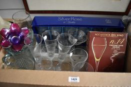 A boxed set of 6 Dema 'Silver Rose' wine goblets, a similar set of 6 boxed Irish Coffee glasses, two