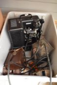 A vintage Ditmar type 2860 film projector and a GB Bell & Howell 624 8mm cine camera etc