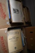 Five cartons of assorted ecclesiastical sheet music and music books.