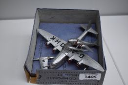 A Dinky diecast, No 63 Mayo Composite Aircraft, G-ADHJ has one wing damaged and repaired, G-ADHK