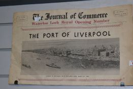 A 1940s newspaper cutout of the Journal of Commerce, illustrating the Port of Liverpool