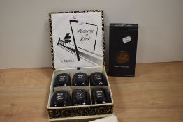 A box of vintage Cusson's 'Rhapsody in Black' soaps and a leather perfect toilet soap set