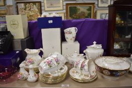 A selection of Royal Crown Derby 'Derby Posies' including salt and pepper pots, cups, saucers,