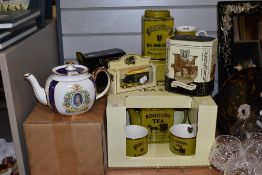 An assorted collection of Ringtons collectables, including a Heritage tea set, a diecast model