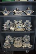A large collection of Masons Ironstone 'Strathmore' including teapot, plates, cups and saucers,