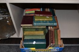 A collection of vintage and antique books, including Sir Walter scott and Tennyson interest.
