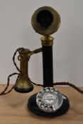 A late 20th century traditionally styled telephone.