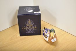 A Royal Crown Derby fine bone china 'Mallard' paperweight, with silver coloured stopper and original