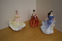 A group of three Royal Doulton bone china figurines, comprising 'Rebecca' (Figure of The Year