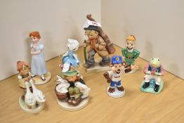 A collection of eight miscellaneous figures, to include Wade Kelloggs, Disney, Goebel and Wedgwood