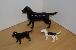 A Beswick Pottery study of a Labrador 'Soloman of Wendover' 1548, in black gloss, modelled by Arthur