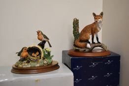 A Boder Fine Arts animal study 'Sitting Safe' A2027, modelled as a fox seated on a tree stump by Ray