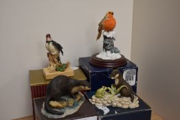 A group of three Border Fine Arts animal studies, 'Otter style one' O13 c1978, modelled by Anne