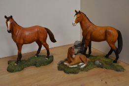 Two Sherratt & Simpson animal studies 'Horse and Foal Light Brown' 55298 & 'Horse Standing Chestnut'
