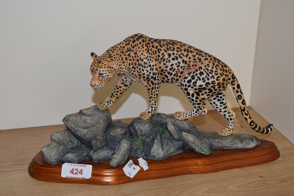 A Border Fine Arts animal study 'Leopard' A3065 from the Wild World series, modelled standing on a