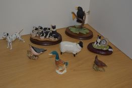 A group of mixed Border Fine Arts and Beswick Pottery animal studies, comprising Border Fine Arts '
