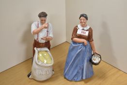 A pair of Royal Doulton bone china figures 'Farmer' HN3195 and 'Farmers Wife' HN3164