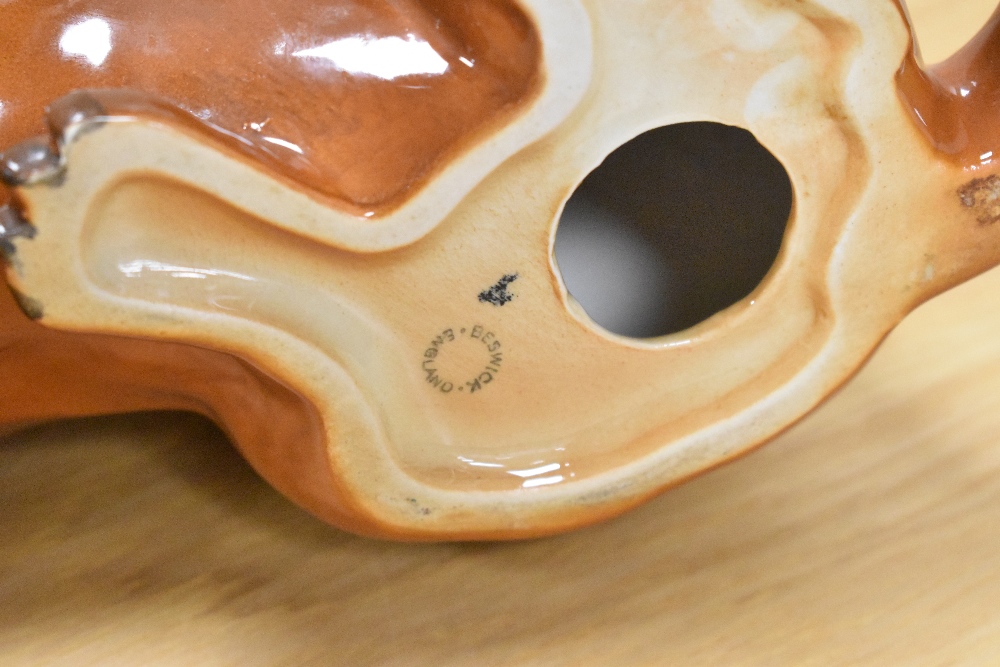 A Beswick Pottery fireside 'Dachshund' 2286 in tan gloss, designed by Albert Hallam - Image 2 of 2