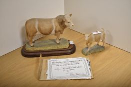A Border Fine Arts Simmental Bull study, standing, limited edition number 362/850, designed by