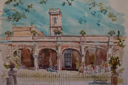Lola Frexas (1924-2011, Argentinian), watercolour, 'Museo Historico Nacional', signed to the lower