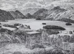*Local Interest - After Alfred Wainwright MBE (1907-1991), print, 'Derwentwater, from Castlehead',