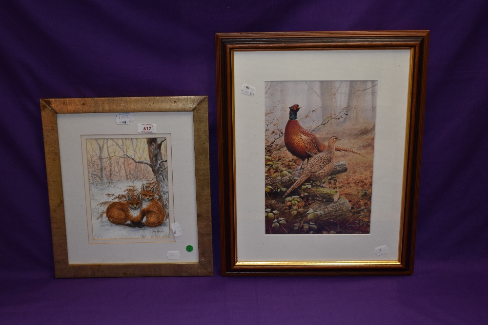 Joyce Percival (20th Century), acrylic, 'Young Foxes', signed to the lower right, framed, mounted, - Image 2 of 4