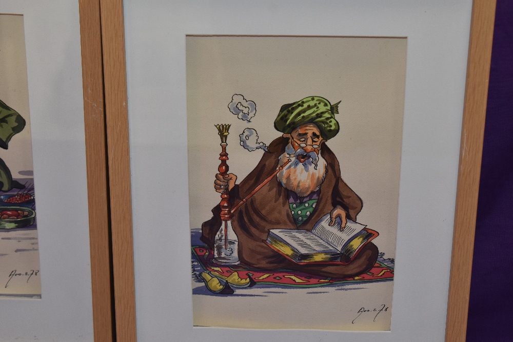 Hairo Avo (20th Century, Armenian), mixed media, Three Iranian character studies, signed and - Image 4 of 6