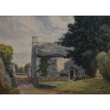 J.H. Meadowcroft (20th Century, British), a watercolour, 'Red Farmhouse, Yealand, Redmayne',