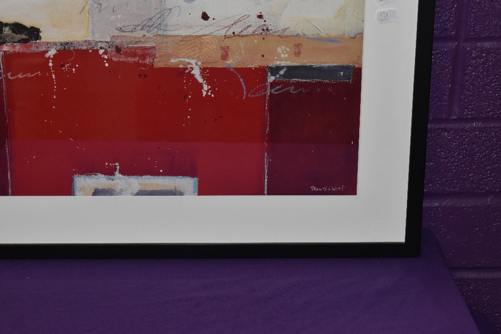 After Ron van der Werf (b.1958, Dutch), coloured print, 'Rot IV', framed, mounted, and under - Image 3 of 4