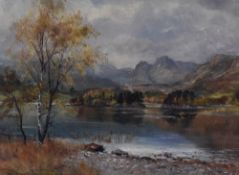*Local Interest - Peter Buchanan (fl.1860-1911), oil on board, Elter Water with the Langdale Pikes
