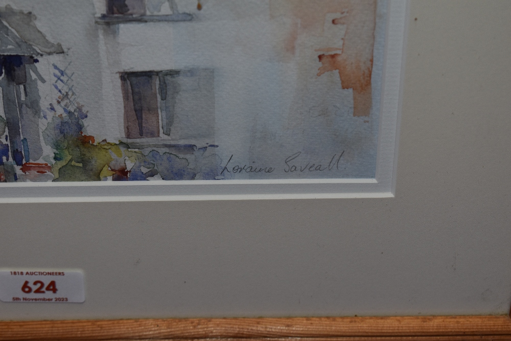 Loraine Saveall (20th Century), a watercolour, 'Cawsand Pastiche', signed to the lower right, - Image 3 of 3