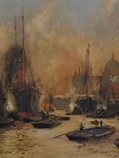 After Charles Dixon (1872-1934), coloured prints, Two maritime landscapes entitled 'The Upper Po