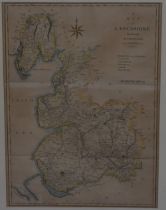 After John Carey (1754-1835), coloured print, 'A Map of Lancashire, from the best Authorities',