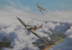 After Terence Cuneo (1907-1996), coloured print, 'Mosquito Mk.VI', Leonard Cheshire dropping markers