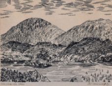 *Local Interest - Alfred Wainwright MBE (1907-1991), pen and ink, 'Innominate Tarn', the resting