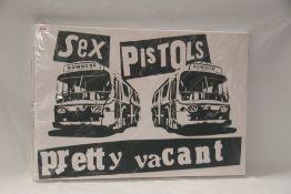 A 66cm x 46cm Sex Pistols canvas - Punk interest