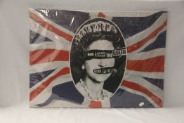 A 70cmx 50cmx Sex Pistols ' God Save The Queen ' canvas - Punk interest