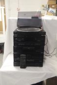 A Technics stacking system with speakers - N1065 - complete with turntable