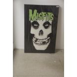 A large Misfits canvas measuring 50cm x 70cm - Punk / Alt Rock interest