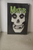 A large Misfits canvas measuring 50cm x 70cm - Punk / Alt Rock interest