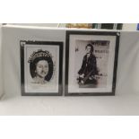 A lot of two framed prints - Sid Vicious and Sex Pistols - 45cm x 56cm and 34cm x 46cm - Punk Rock