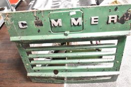 A vintage Commer vehicle front grill.