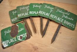 An assorted collection of early 20th Century green enamelled golfing signs