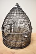A 19th century wire work bird cage.